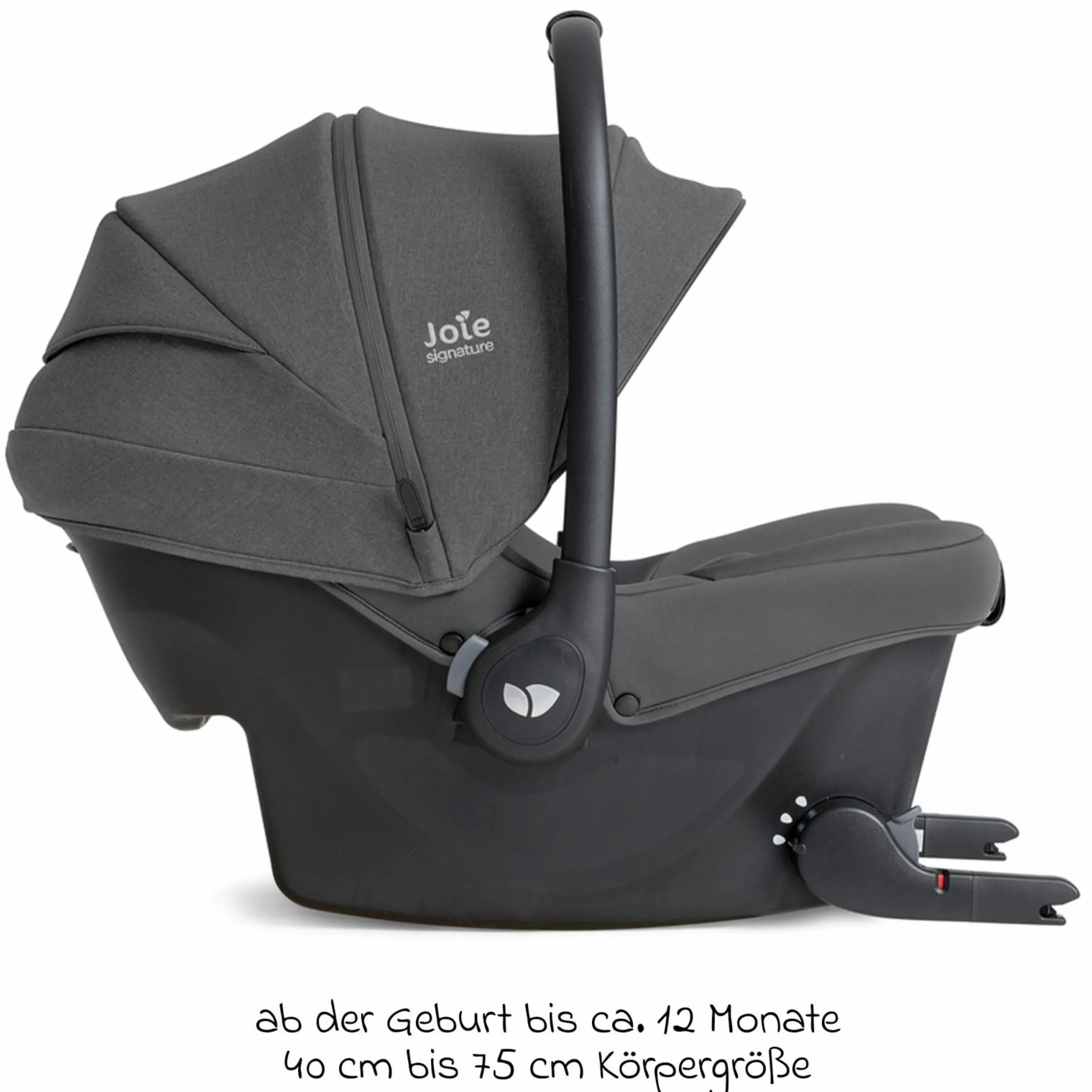 Babyschale Sprint R129 ab Geburt - 13 kg (40 cm -75 cm) inkl. Sitzverkleinerer, Sonnenverdeck & Isofix-Konnektoren - Signature - Ebony