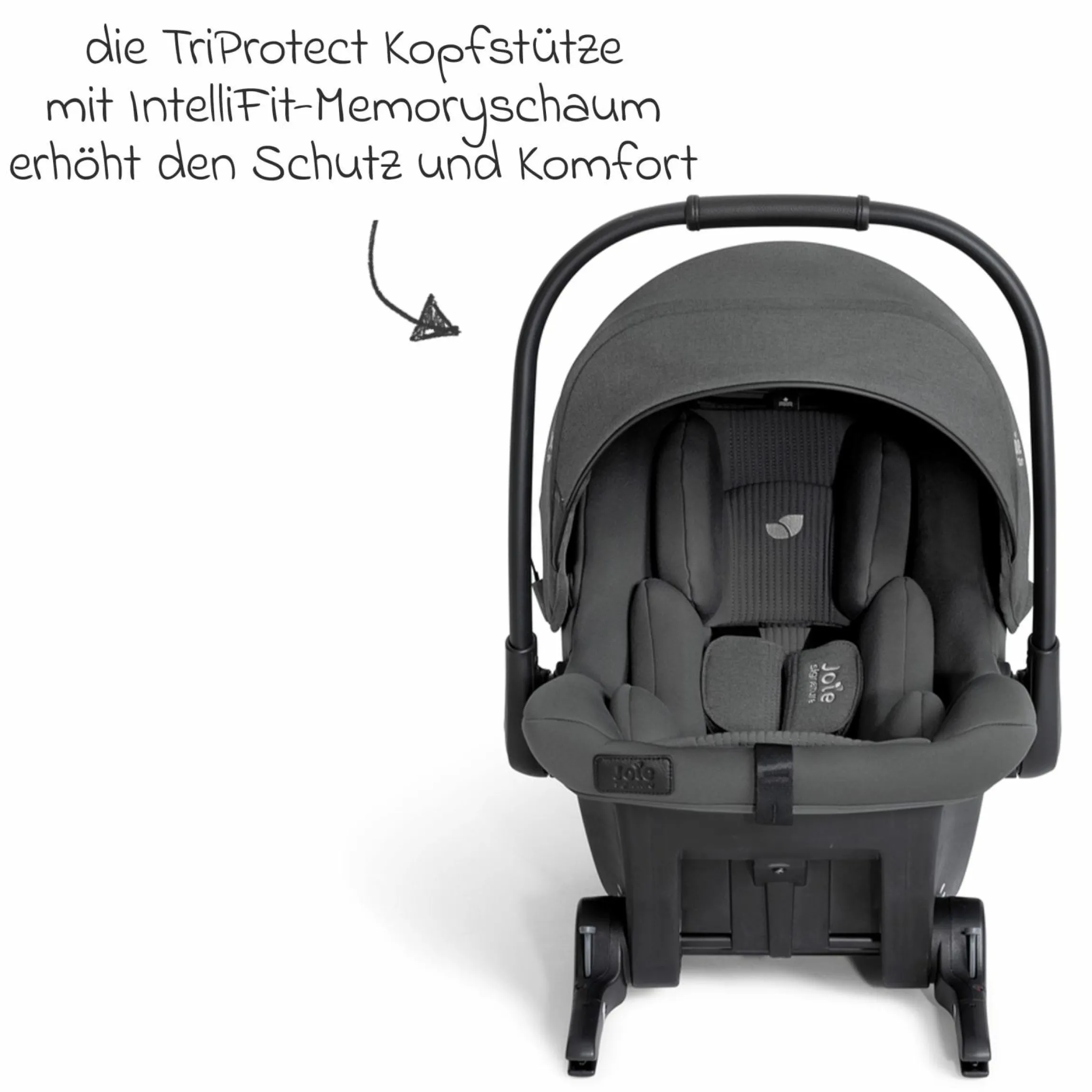 Babyschale Sprint R129 ab Geburt - 13 kg (40 cm -75 cm) inkl. Sitzverkleinerer, Sonnenverdeck & Isofix-Konnektoren - Signature - Ebony