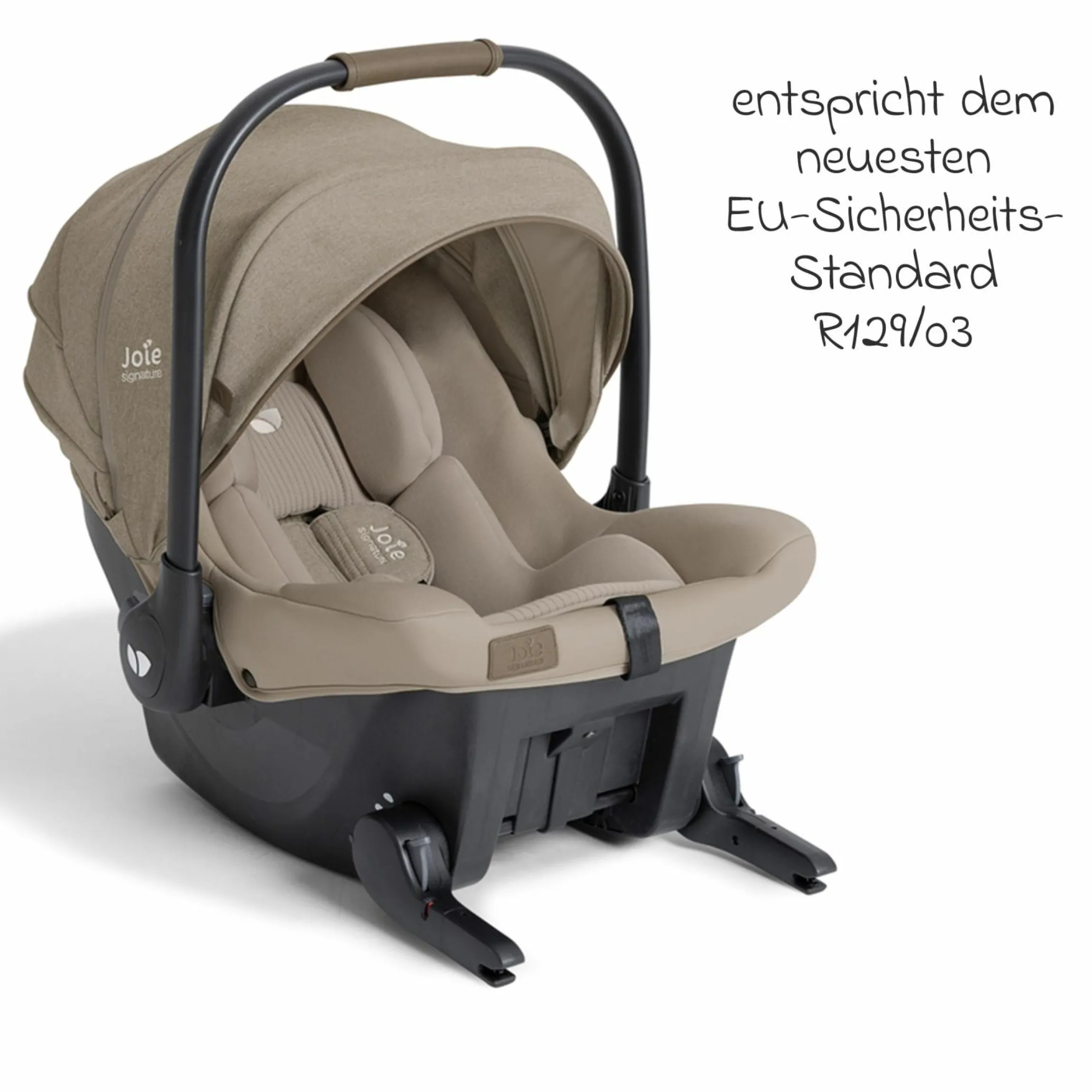 Babyschale Sprint R129 ab Geburt - 13 kg (40 cm -75 cm) inkl. Sitzverkleinerer, Sonnenverdeck & Isofix-Konnektoren - Signature - Sandstone