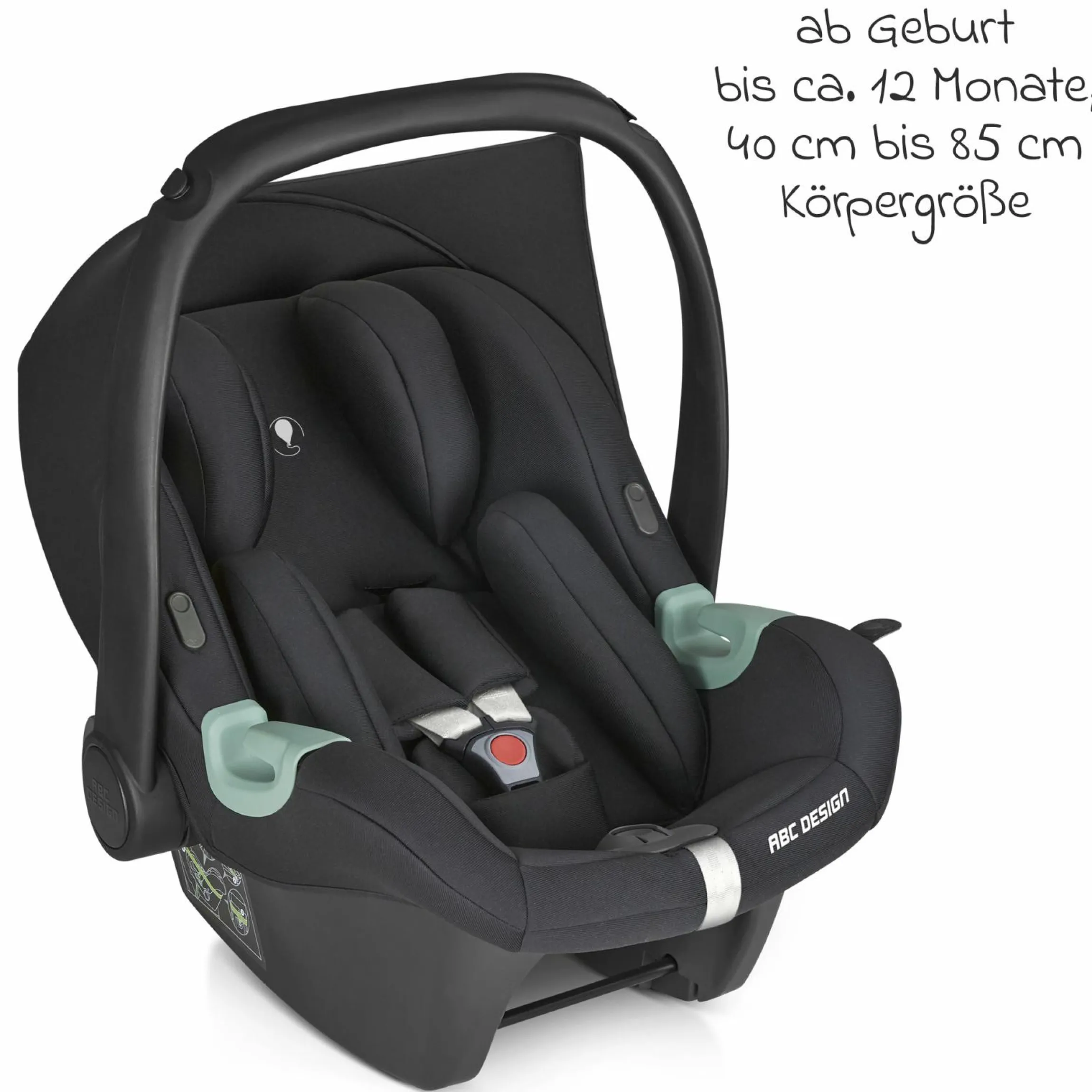 Babyschale Tulip (Autositz Gruppe 0+ / i-Size) inkl. Neugeborenenfußsack - Black