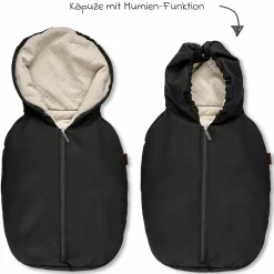 Babyschale Tulip (Autositz Gruppe 0+ / i-Size) inkl. Neugeborenenfußsack - Black