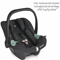 Babyschale Tulip (Autositz Gruppe 0+ / i-Size) inkl. Neugeborenenfußsack - Black