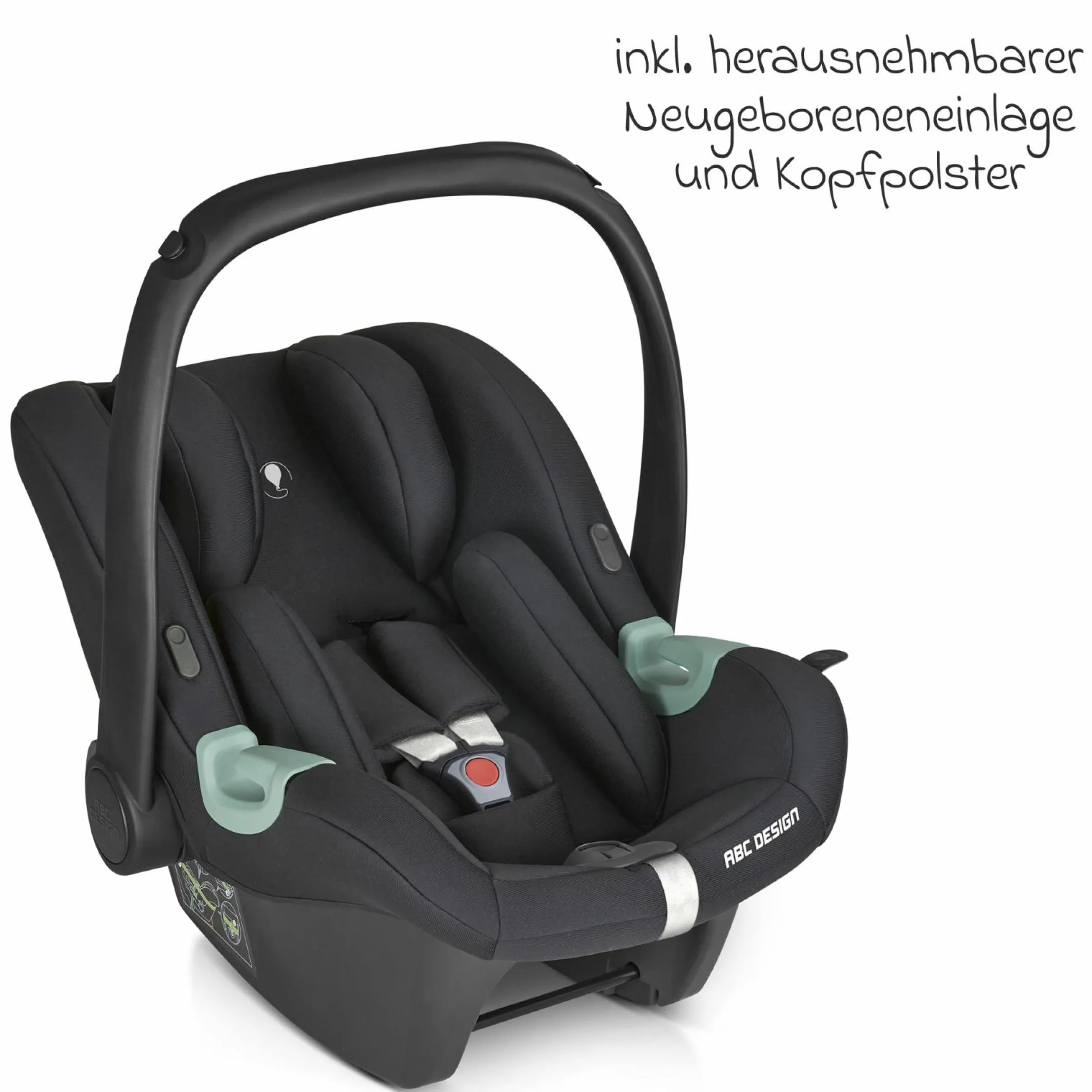 Babyschale Tulip (Autositz Gruppe 0+ / i-Size) inkl. Neugeborenenfußsack - Black
