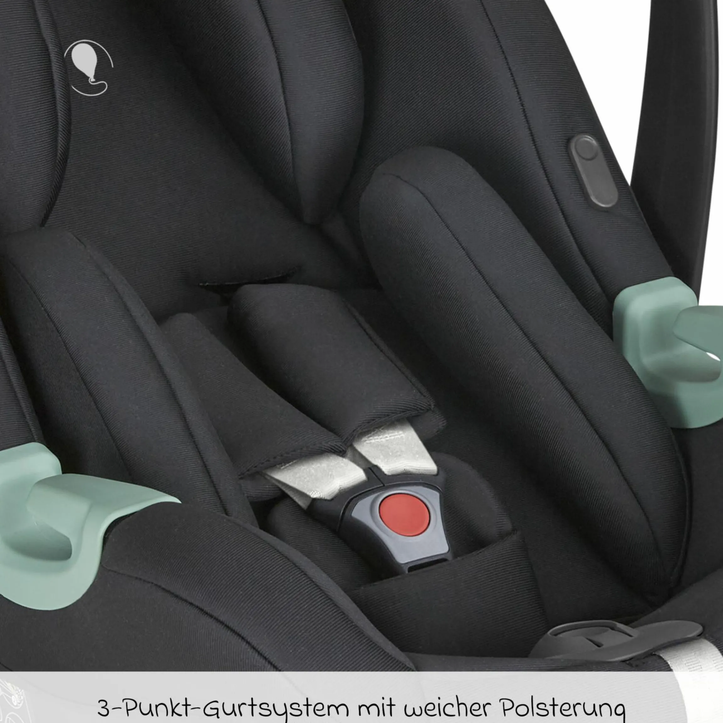 Babyschale Tulip (Autositz Gruppe 0+ / i-Size) inkl. Neugeborenenfußsack - Black