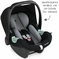 Babyschale Tulip inkl. Isofix Base Root ab Geburt bis 13 kg (45 cm - 85 cm) - Graphite