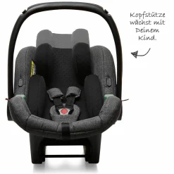 Babyschale Tulip inkl. Zusatzverdeck (Autositz Gruppe 0+) - Diamond Edition - Asphalt