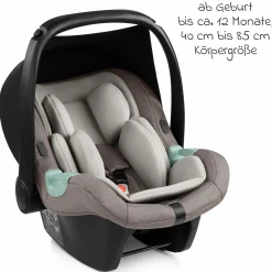 Babyschale Tulip i-Size ab Geburt - 15 Monate (45 cm - 85 cm) inkl. Sonnenverdeck & Sitzverkleinerer - Nature - Kollektion 2025