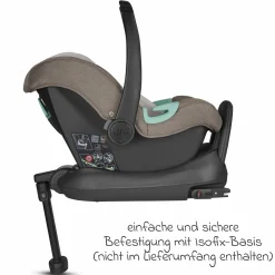 Babyschale Tulip i-Size ab Geburt - 15 Monate (45 cm - 85 cm) inkl. Sonnenverdeck & Sitzverkleinerer - Nature - Kollektion 2025