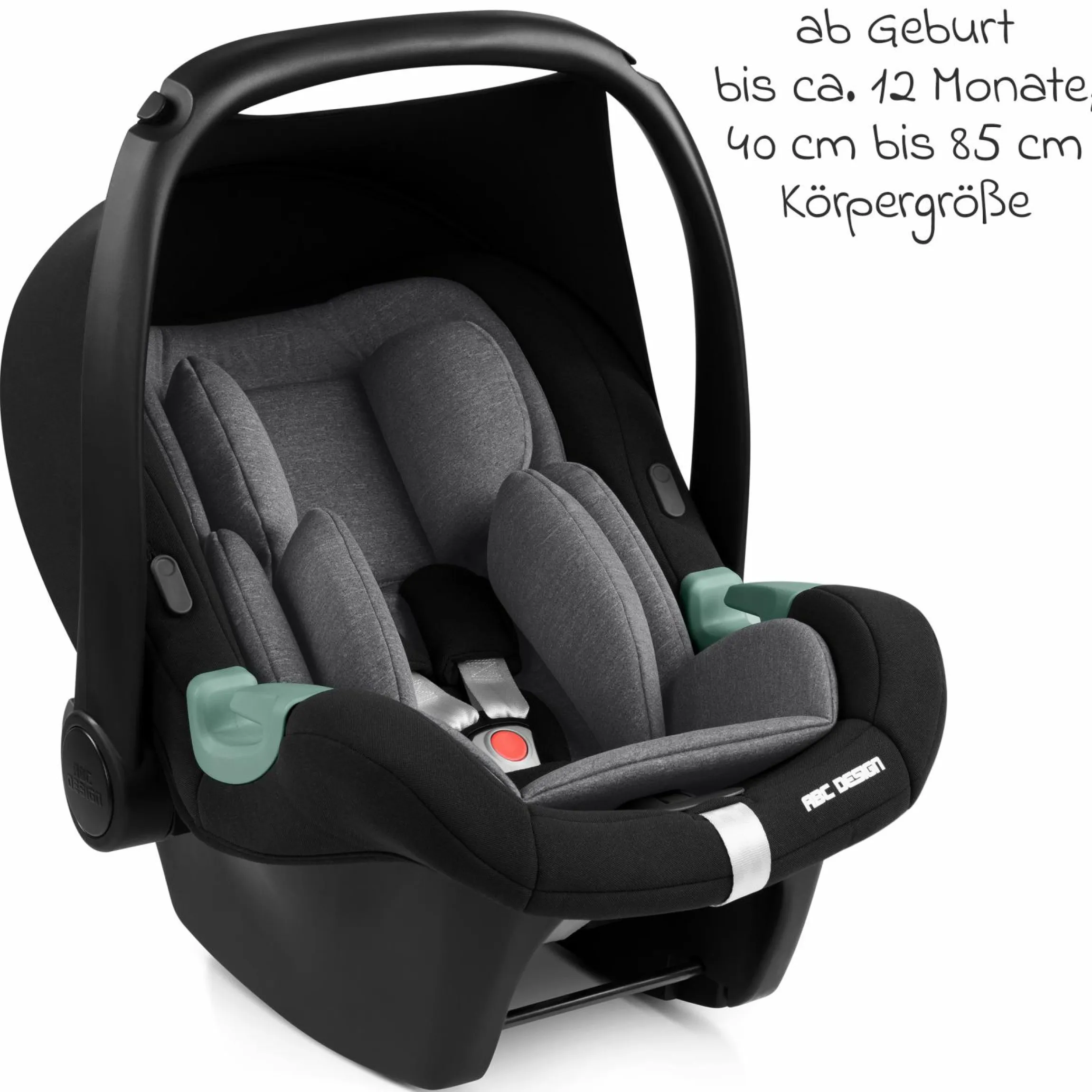 Babyschale Tulip i-Size ab Geburt - 15 Monate (45 cm - 85 cm) inkl. Sonnenverdeck & Sitzverkleinerer - Graphite - Kollektion 2025