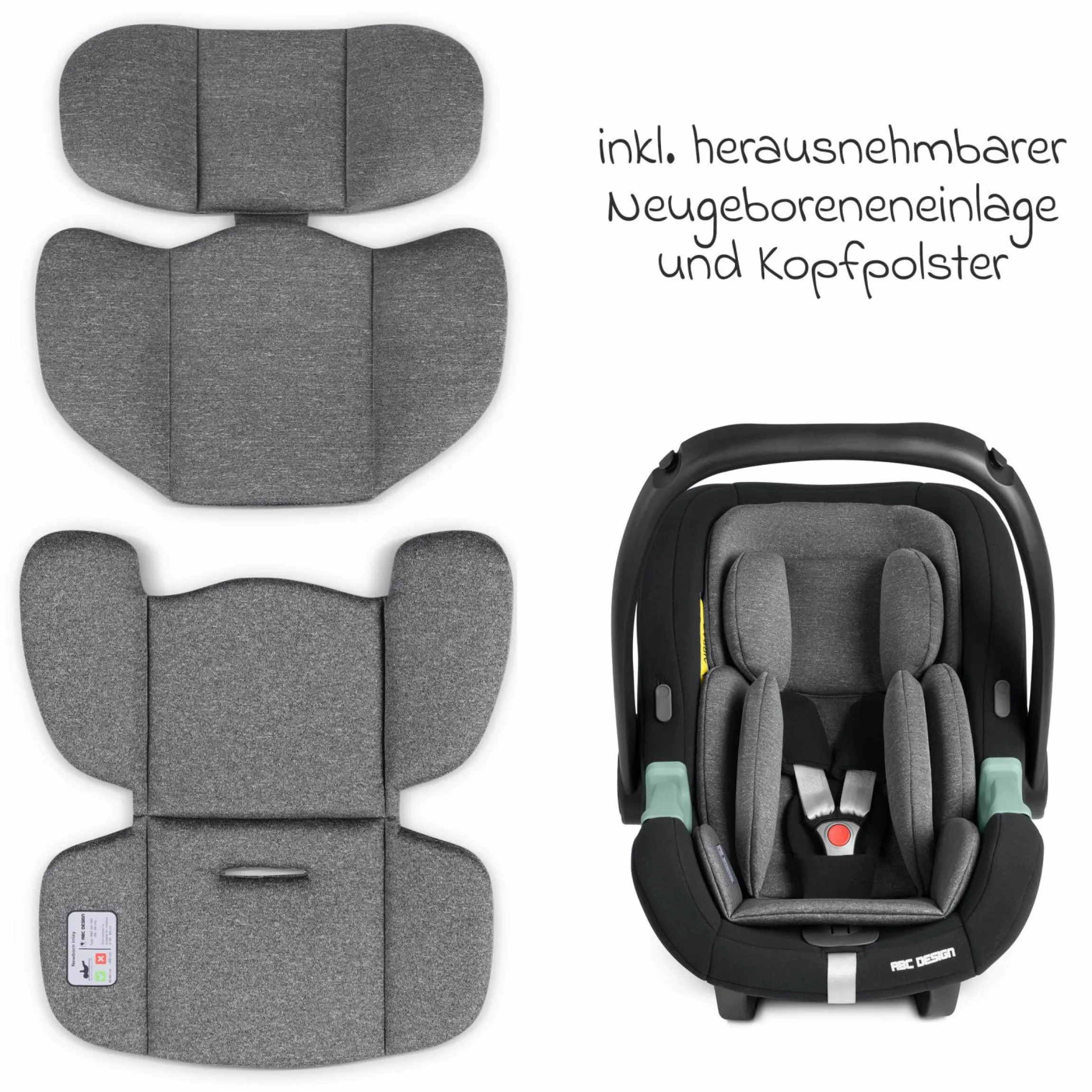 Babyschale Tulip i-Size ab Geburt - 15 Monate (45 cm - 85 cm) inkl. Sonnenverdeck & Sitzverkleinerer - Graphite - Kollektion 2025