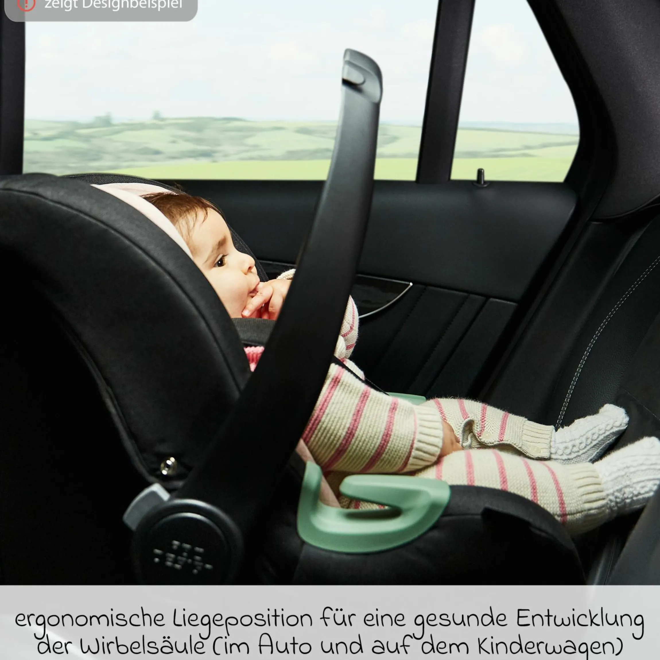 Babyschale Tulip i-Size ab Geburt - 15 Monate (45 cm - 85 cm) inkl. Sonnenverdeck & Sitzverkleinerer - Pearl - Kollektion 2025