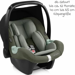 Babyschale Tulip i-Size ab Geburt - 15 Monate (45 cm - 85 cm) inkl. Sonnenverdeck & Sitzverkleinerer - Sage - Kollektion 2025