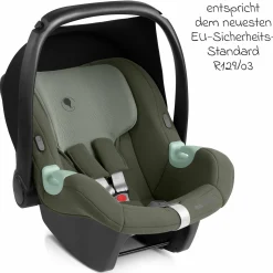 Babyschale Tulip i-Size ab Geburt - 15 Monate (45 cm - 85 cm) inkl. Sonnenverdeck & Sitzverkleinerer - Sage - Kollektion 2025