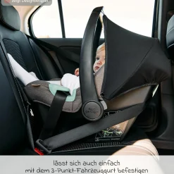 Babyschale Tulip i-Size ab Geburt - 15 Monate (45 cm - 85 cm) inkl. Sonnenverdeck & Sitzverkleinerer - Sage - Kollektion 2025