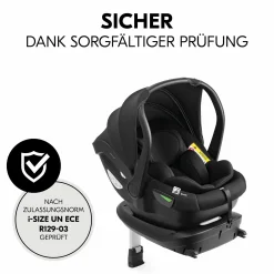 Babyschalen-Set Drive N Care Set i-Size (40 - 87 cm) inkl. Isofix Basis + GRATIS Schutzpaket, Einschlagdecke & Fehn Spielzeug-Set - Patina