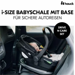 Babyschalen-Set Drive N Care Set i-Size (40 - 87 cm) inkl. Isofix Basis + GRATIS Schutzpaket, Einschlagdecke & Fehn Spielzeug-Set - Orchidee
