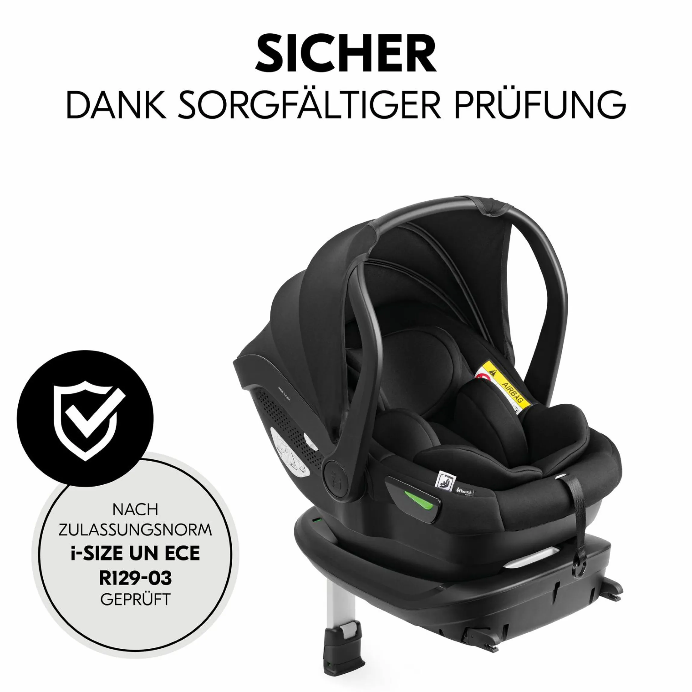 Babyschalen-Set Drive N Care Set i-Size (40 - 87 cm) inkl. Isofix Basis + GRATIS Schutzpaket, Einschlagdecke & Fehn Spielzeug-Set - Orchidee