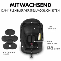 Babyschalen-Set Drive N Care Set i-Size (40 - 87 cm) inkl. Isofix Basis + GRATIS Schutzpaket, Einschlagdecke & Fehn Spielzeug-Set - Orchidee