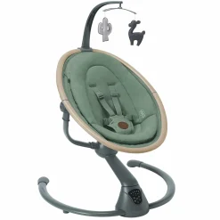 Babyschaukel Cassia Swing nur 4 kg leicht mit 5 Schaukel-Geschwindigkeiten, mehrere Sitz- und Liegepositionen 12 Melodien & 2 Spielzeuge - Beyond Green Eco - Kollektion 2025