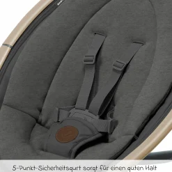 Babyschaukel Cassia Swing nur 4 kg leicht mit 5 Schaukel-Geschwindigkeiten, mehrere Sitz- und Liegepositionen 12 Melodien & 2 Spielzeuge - Beyond Graphite Eco - Kollektion 2025