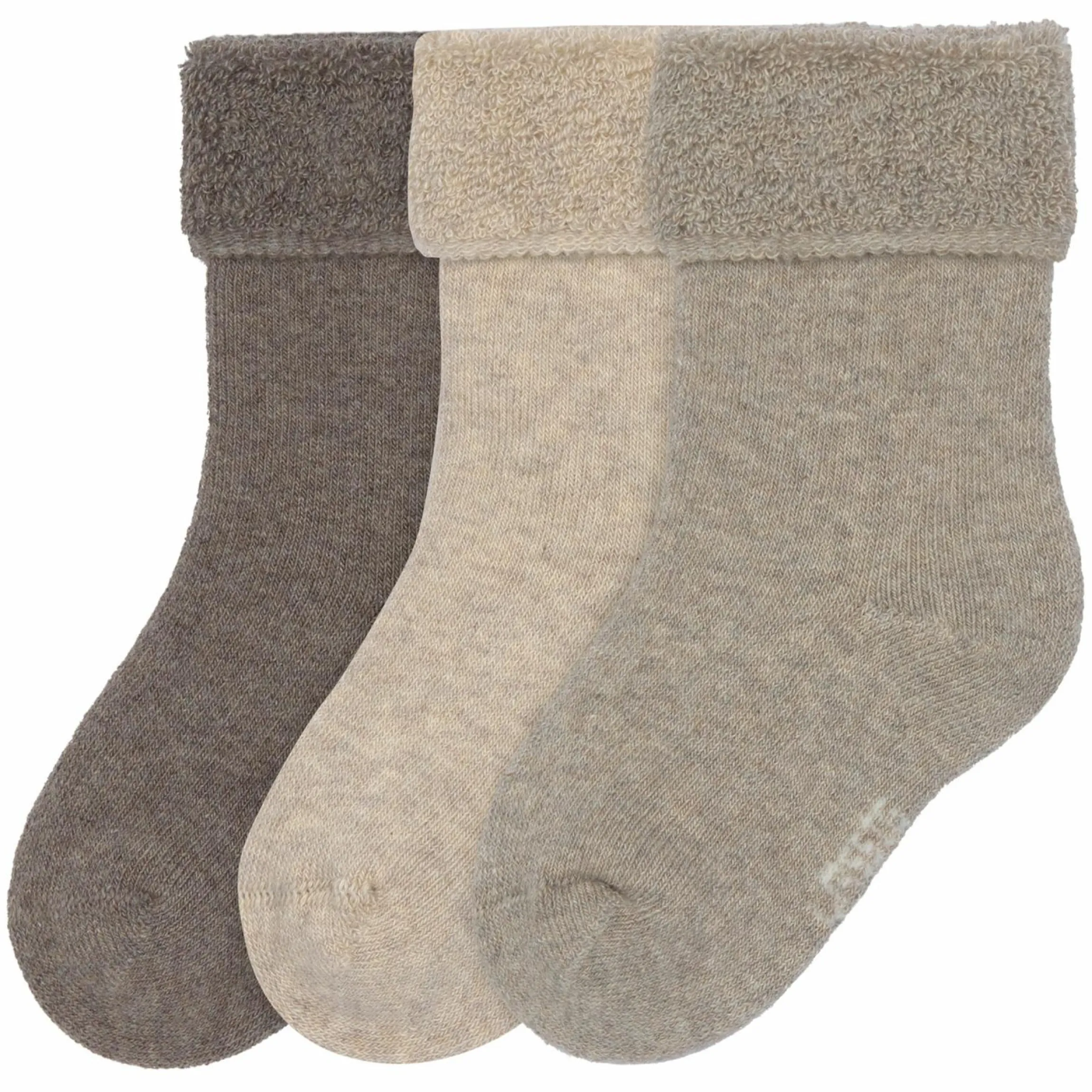 Babysocken 3er Pack Terry aus Bio-Baumwolle - Brown / Beige - Gr. 15-18