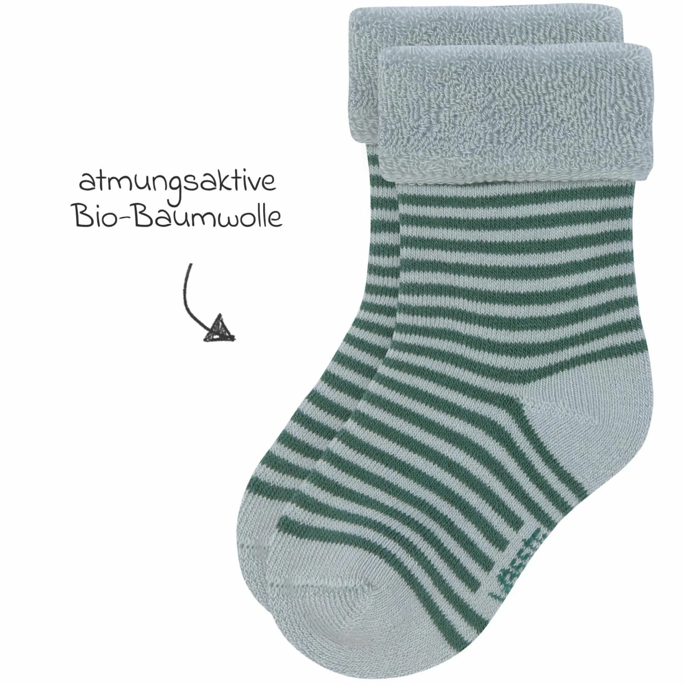 Babysocken 3er Pack Terry aus Bio-Baumwolle - Lemon - Light Blue - Gr. 15-18