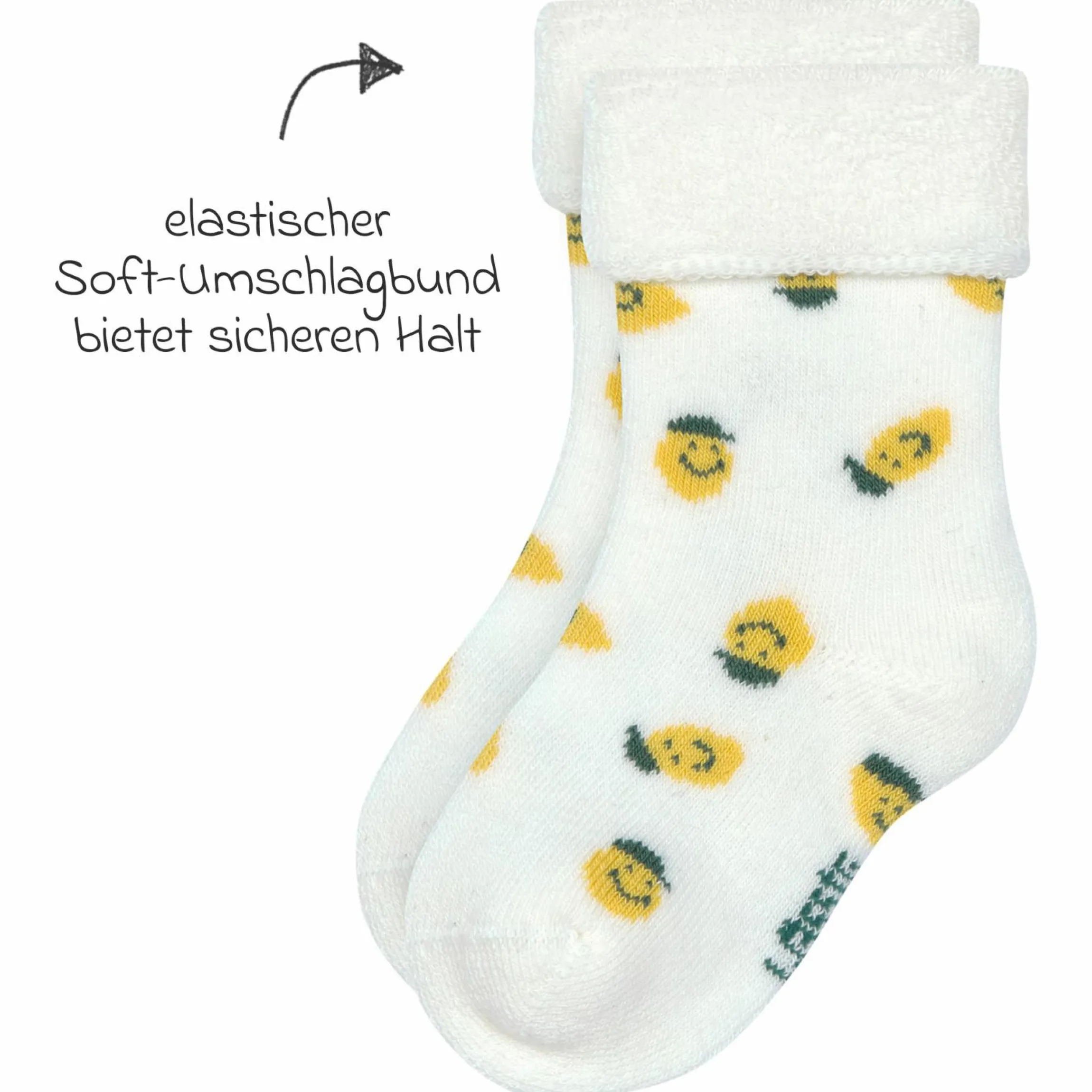 Babysocken 3er Pack Terry aus Bio-Baumwolle - Lemon - Light Blue - Gr. 15-18