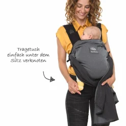 Babytrage / Tragetuch Duo mit abnehmbarem Hüftgurt - Grey