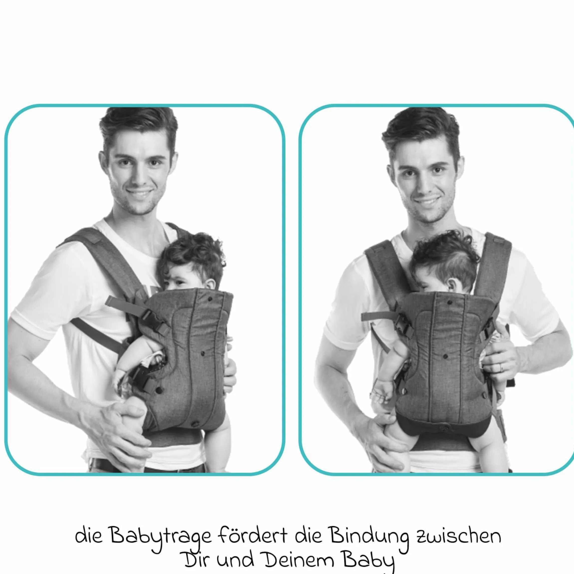 Babytrage ab 3,5 -15 kg für Bauch- und Rückentrageposition - Pistazie - Kollektion 2025