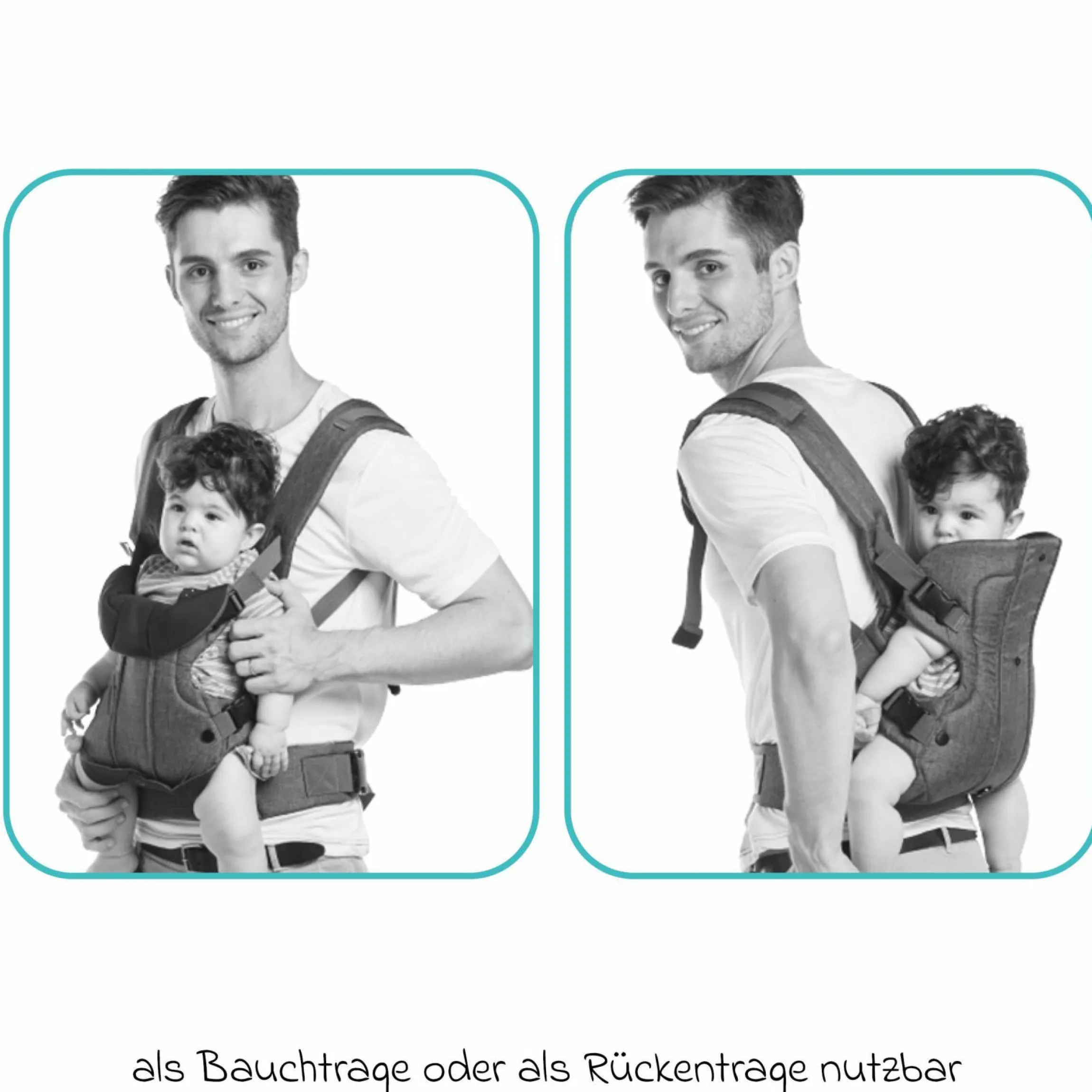 Babytrage ab 3,5 -15 kg für Bauch- und Rückentrageposition - Pistazie - Kollektion 2025