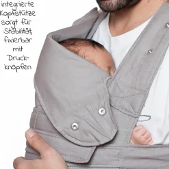 Babytrage Breeze 2.0 Gr. S/M für Neugeborene von 3,5 kg -15 kg - Lightgrey