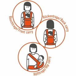 Babytrage First für Neugeborene ab 3,5 kg - 20 kg mit 3 Tragepositionen aus 100% Bio-Baumwolle - RainbowDay - Sand Print