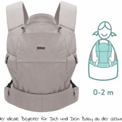 Babytrage Natural ab 3,5 -20 kg für Bauch-, Hüft und Rückentrageposition - Grau