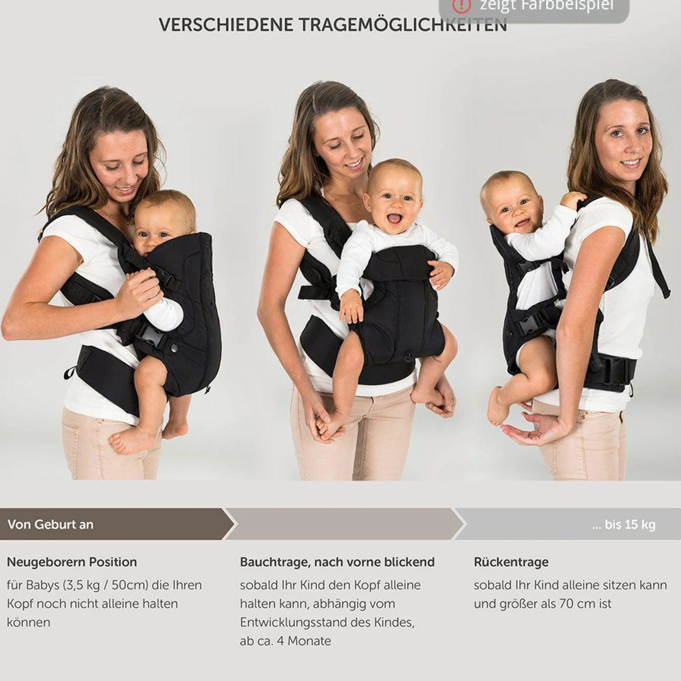 Babytrage Walk 4in1 - Grau Melange
