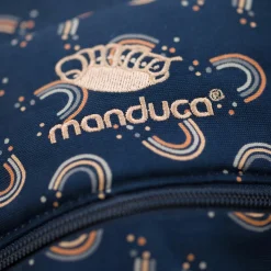Babytrage XT für Neugeborene ab 3,5 kg - 20 kg mit 3 Tragepositionen aus 100% Bio-Baumwolle - RainbowNight - Navy Print
