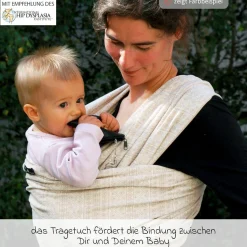 Babytragetuch ab Geburt - 3,5 kg - 20 kg - Anhock-Spreiz-Haltung, Bauch-, Rücken- und Hüfttrageweise, 100 % kbA-Baumwolle 68 x 470 cm - Prima - Pastell