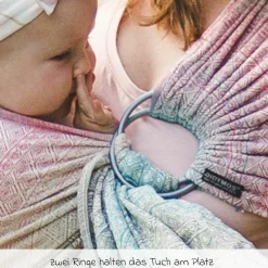 Babytragetuch DidySling ab Geburt - 3,5 kg - 20 kg - Anhock-Spreiz-Haltung, Bauch-, Rücken- und Hüfttrageweise, 100 % kbA-Baumwolle - Prima - Aurora