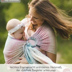 Babytragetuch DidySling ab Geburt - 3,5 kg - 20 kg - Anhock-Spreiz-Haltung, Bauch-, Rücken- und Hüfttrageweise, 100 % kbA-Baumwolle - Silber