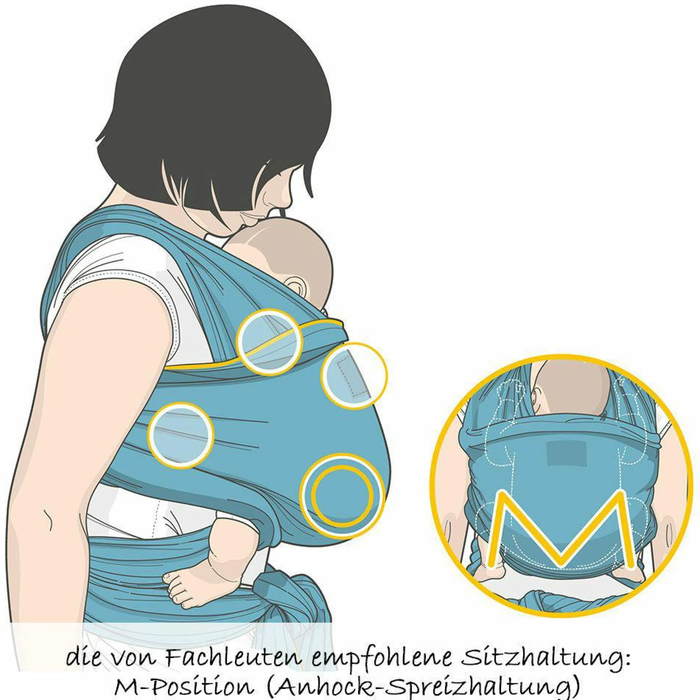 Babytragetuch Sling elastisch 510 x 60 cm - Slate