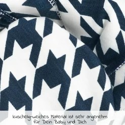 Babytragetuch Sling elastisch 510 x 60 cm für Neugeborene ab 3,5 kg - 15 kg aus 100% Bio-Baumwolle - Bellybutton - PepitaNavy