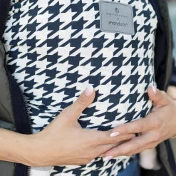 Babytragetuch Sling elastisch 510 x 60 cm für Neugeborene ab 3,5 kg - 15 kg aus 100% Bio-Baumwolle - Bellybutton - PepitaNavy