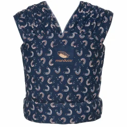 Babytragetuch Sling elastisch 510 x 60 cm für Neugeborene ab 3,5 kg - 15 kg aus 100% Bio-Baumwolle - RainbowNight - Navy Print