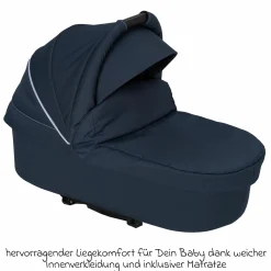 Babywanne / Falttasche Trend inkl. Windschutz & Softline Matratze für alle GTS-Modelle - Navy Stripes - Kollektion 2024