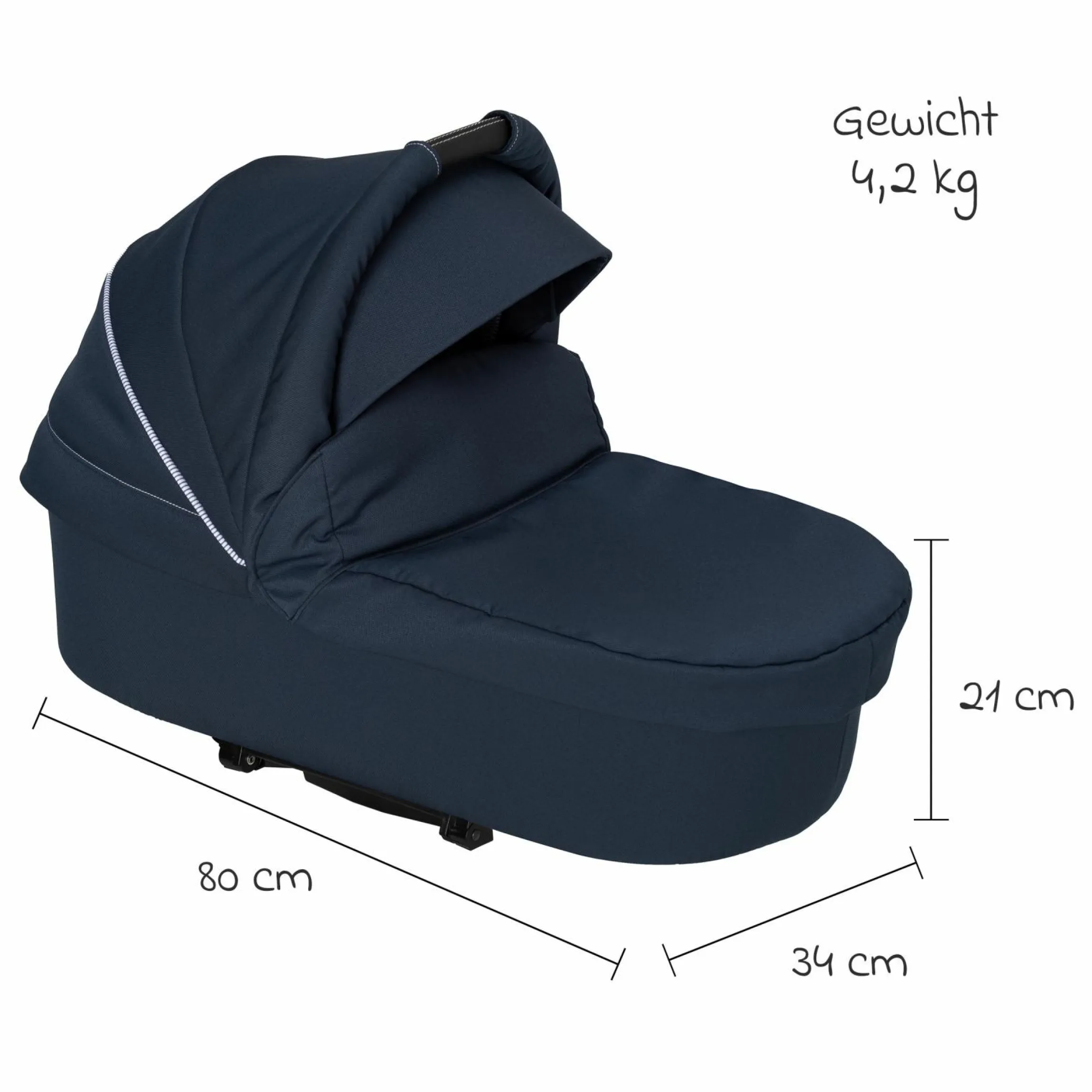 Babywanne / Falttasche Trend inkl. Windschutz & Softline Matratze für alle GTS-Modelle - Navy Stripes - Kollektion 2024