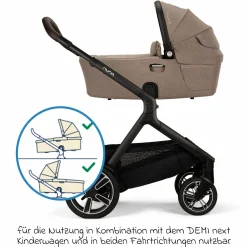 Babywanne DEMI next faltbar ab Geburt bis 9 Monate mit Sichtschutz, Belüftungsfenster inkl. Matratze & Regenschutz - Cedar - Kollektion 2025