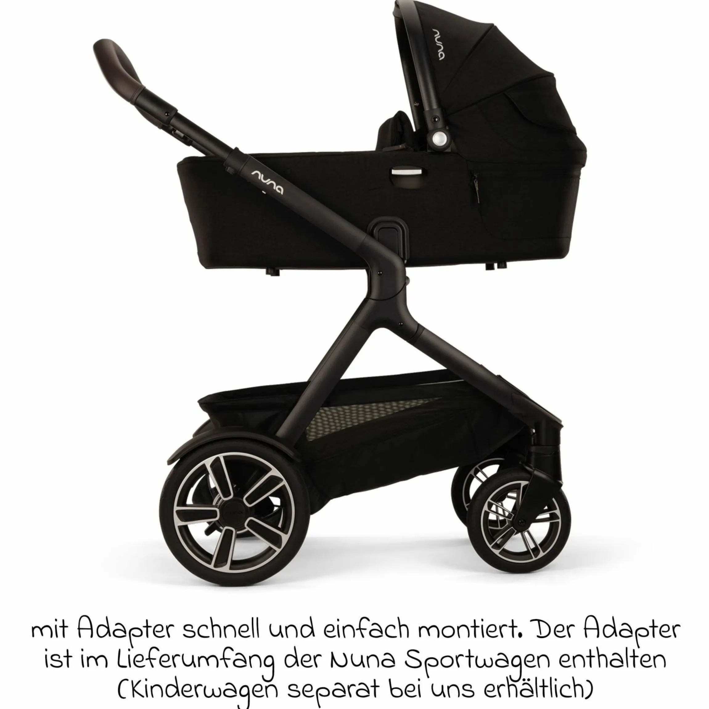 Babywanne DEMI next faltbar ab Geburt bis 9 Monate mit Sichtschutz, Belüftungsfenster inkl. Matratze & Regenschutz - Caviar - Kollektion 2025