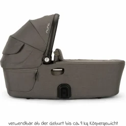 Babywanne DEMI next faltbar ab Geburt bis 9 Monate mit Sichtschutz, Belüftungsfenster inkl. Matratze & Regenschutz - Granite - Kollektion 2025