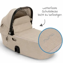 Babywanne DEMI next faltbar ab Geburt bis 9 Monate mit Sichtschutz, Belüftungsfenster inkl. Matratze & Regenschutz - Biscotti - Kollektion 2025