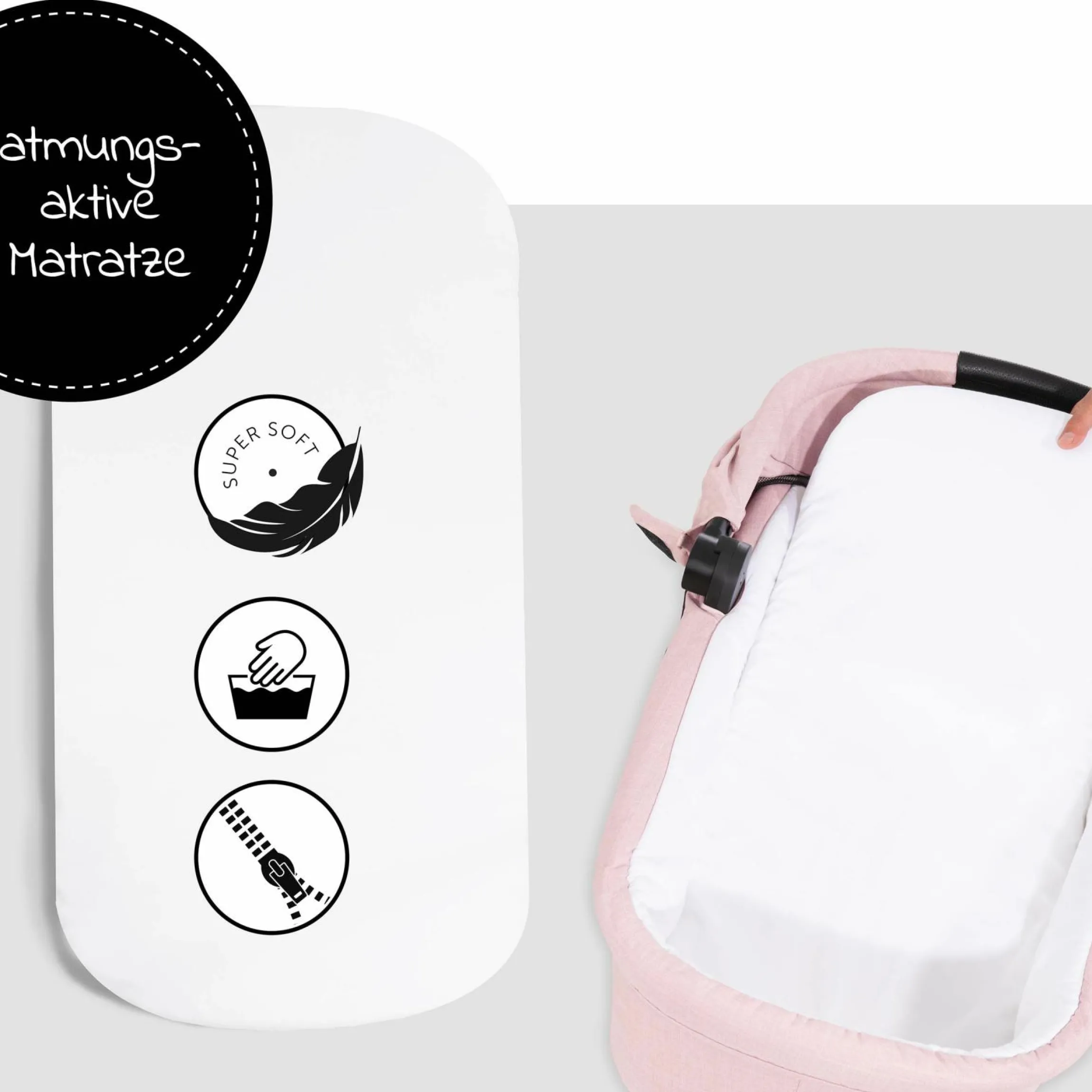 Babywanne für Buggy Colibri - Melange Rose