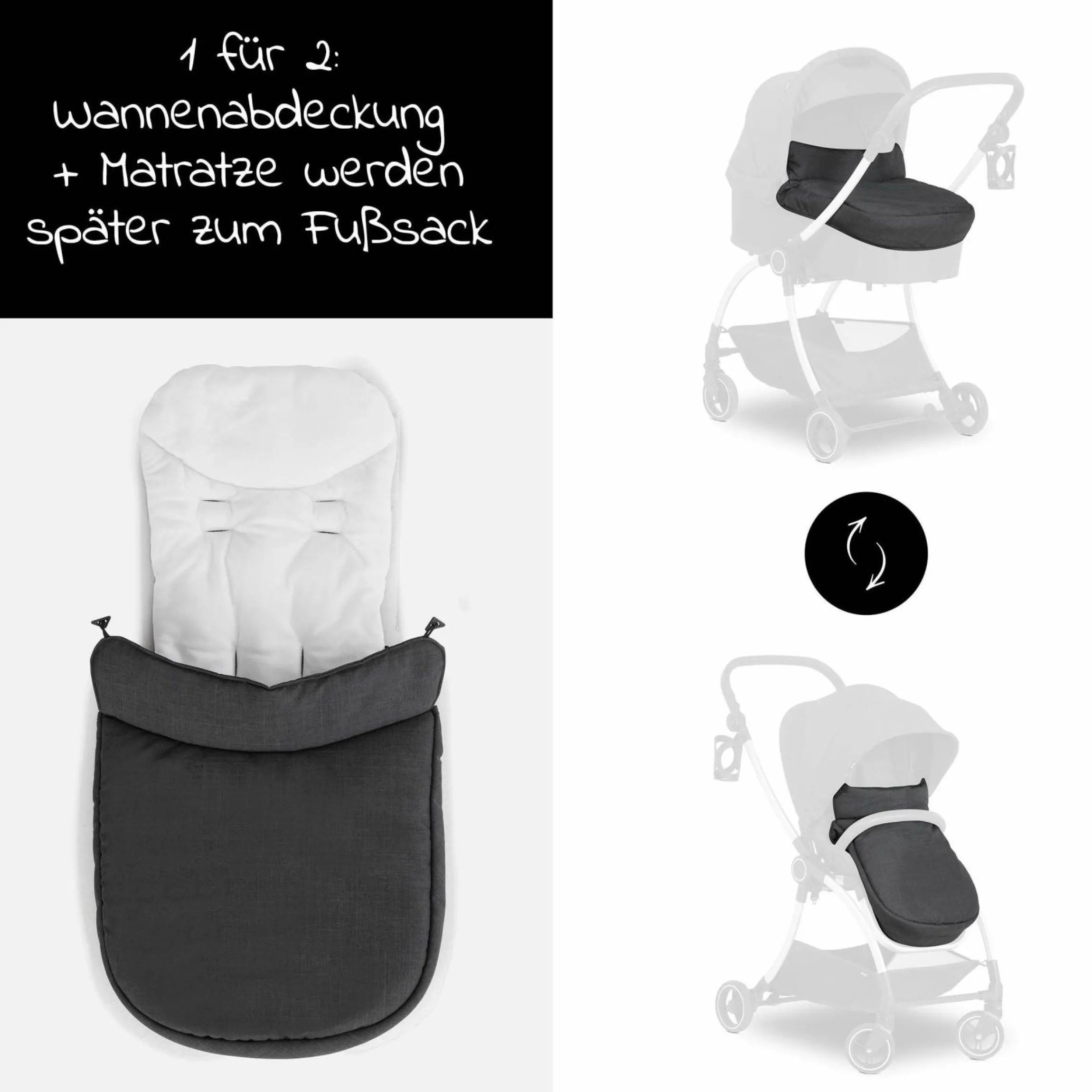 Babywanne für Buggy Colibri - Melange Black